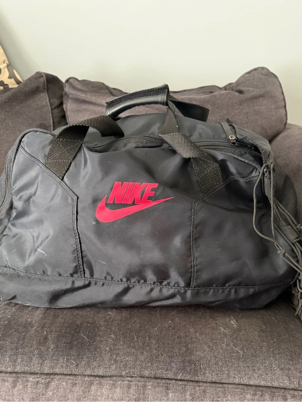 Jordan Men’s Black Duffel Bag with Red Jumpman Embroidery